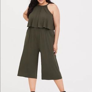 Torrid olive green knit jumpsuit, size 1x
